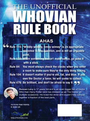 cover image of The Unofficial Whovian Rule Book